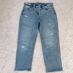 Old Navy Slouchy Straight high rise cropped jeans